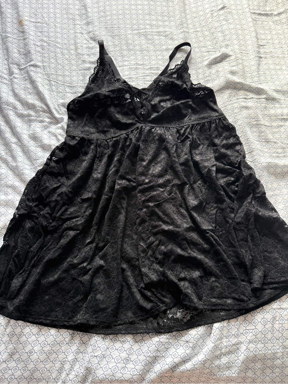 Black Lace Babydoll Nightgown